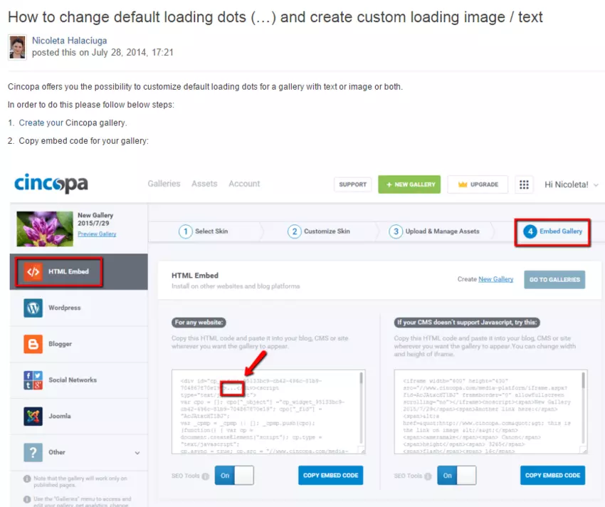 How to change default loading dots (…) and create custom loading image / text